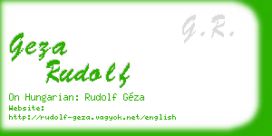 geza rudolf business card